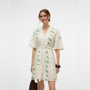 Vero Moda‎ PAMELA SHORT DRESS XL NWOT Green Belted